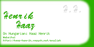 henrik haaz business card